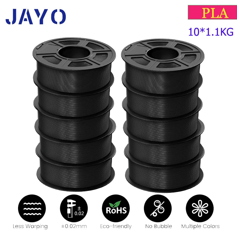 10 Rolls Black Smooth 3D Printer Filament