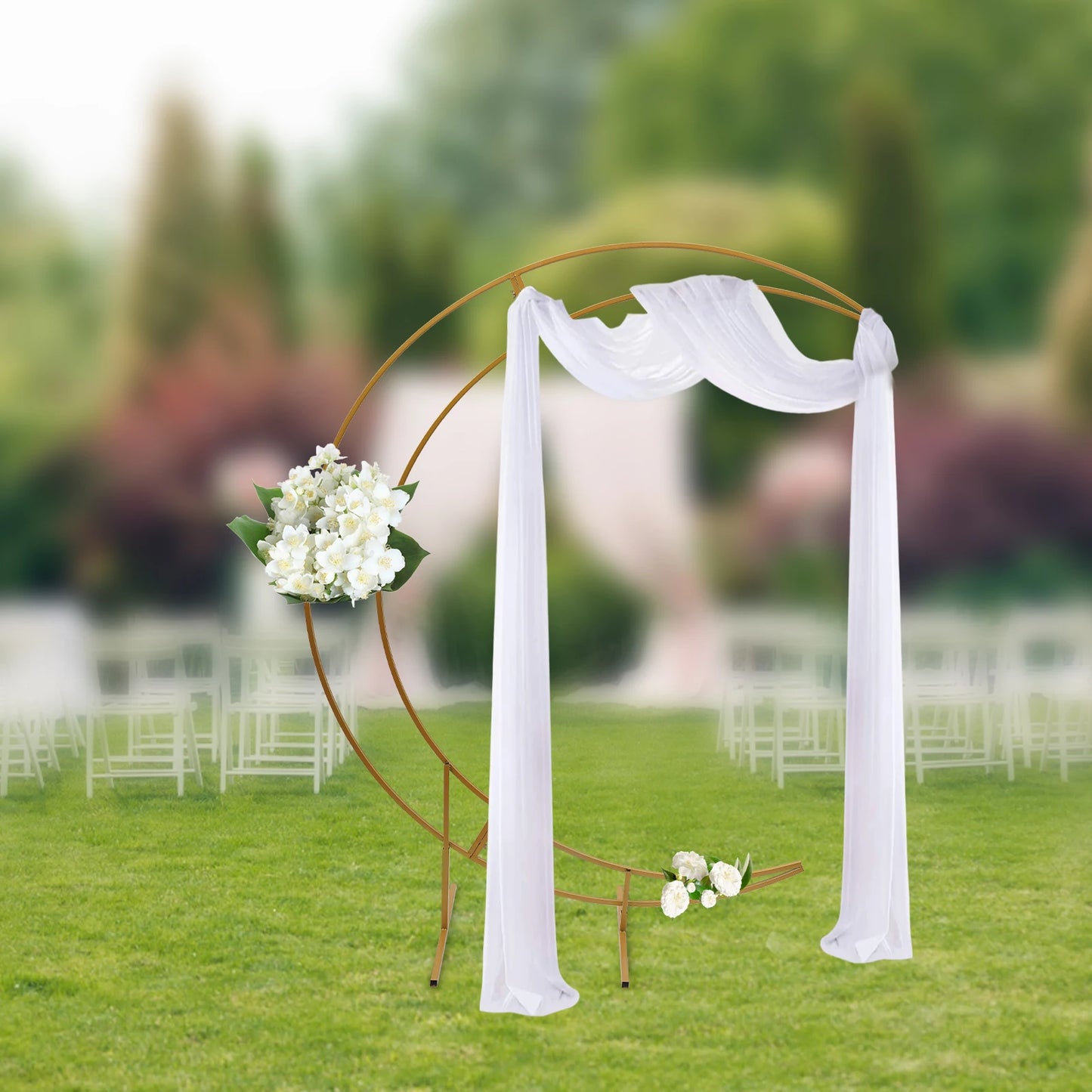 7FT Gold Crescent Moon Wedding Arch Stand
