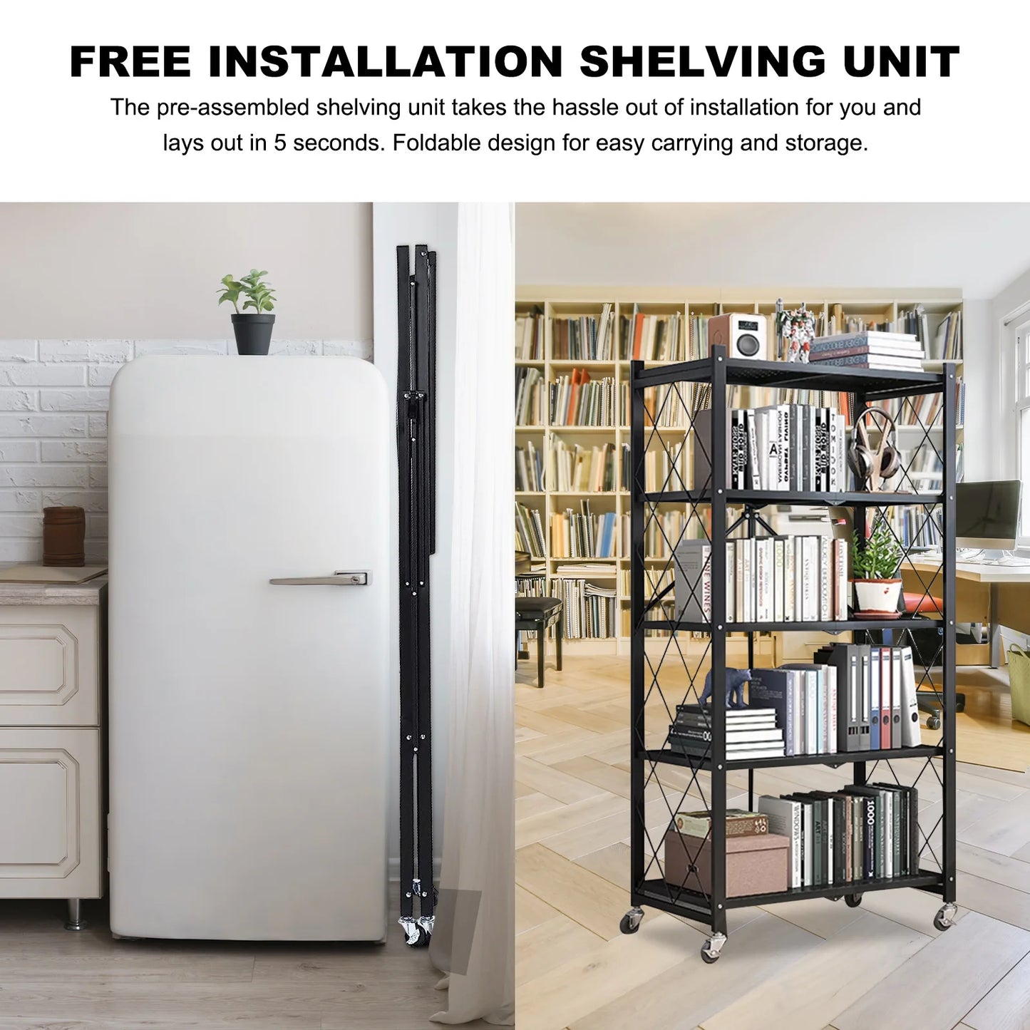 Heavy Duty Foldable 5-Tier Storage Organizer