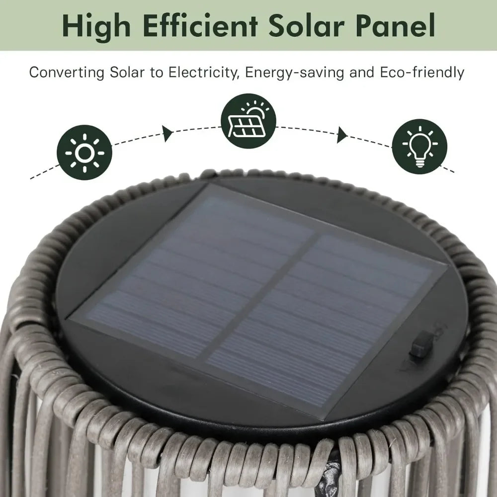 2-Pack Outdoor Solar Floor Lamps Waterproof