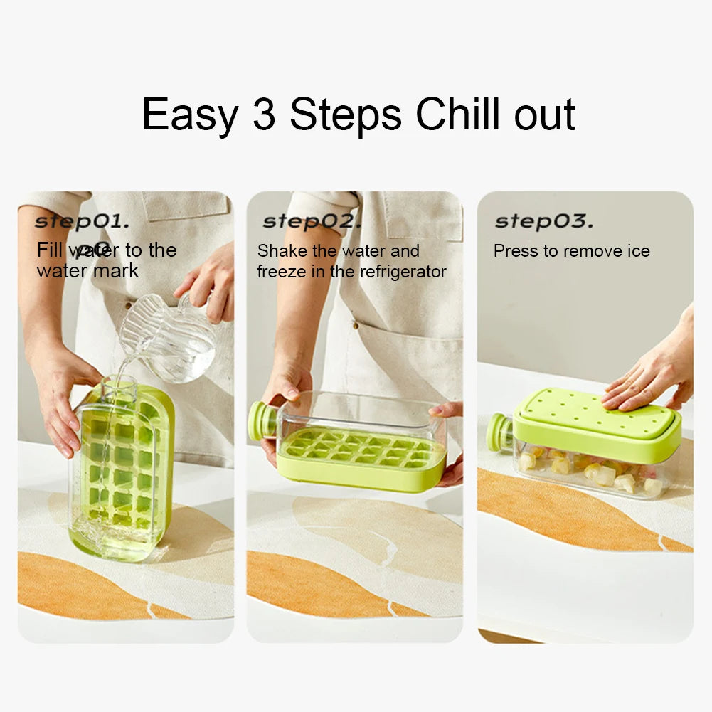 Portable Ice Mold Cooler Cup – Large Capacity Ice Cube Maker Bottle & Drink Chiller for Camping, Hiking, Outdoor Travel & Home Use