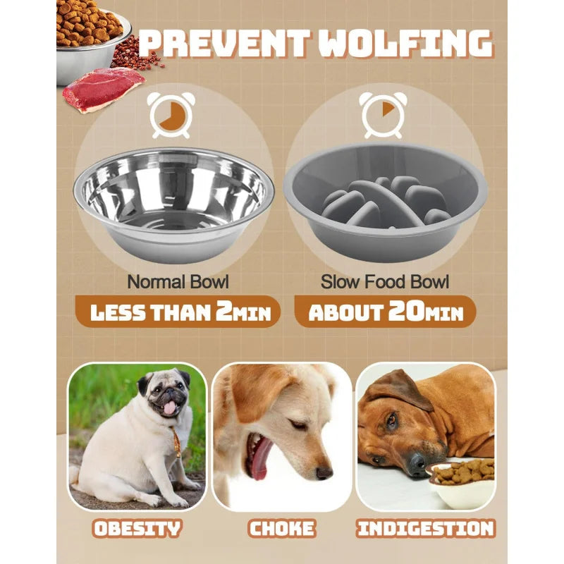 Adjustable Elevated Dog Bowls Stand Set