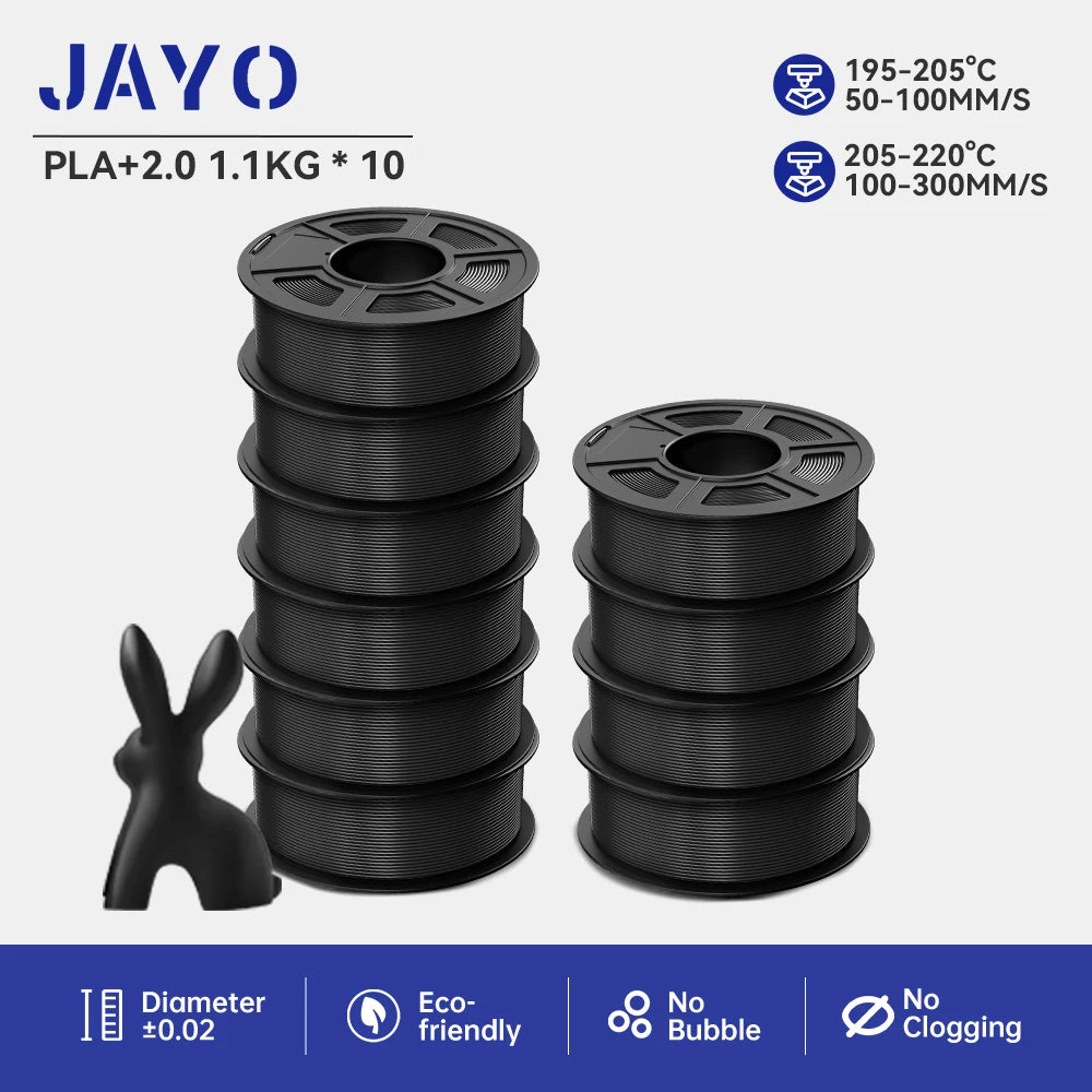 10 Rolls Black Smooth 3D Printer Filament