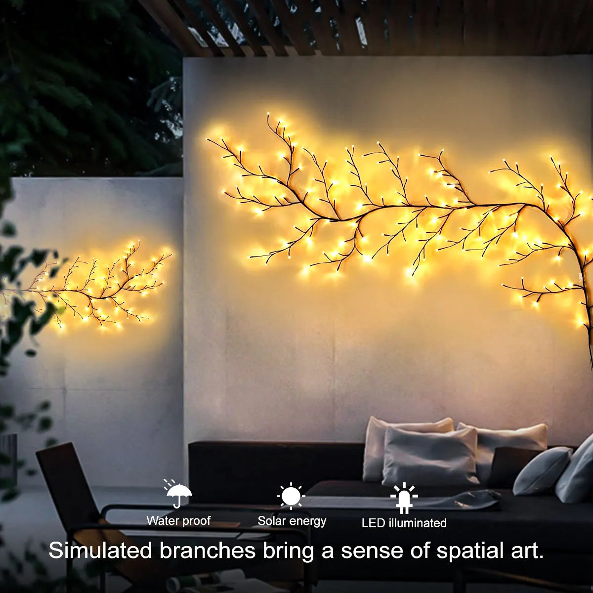 Solar Willow Vine Lights Outdoor Garden Decoration