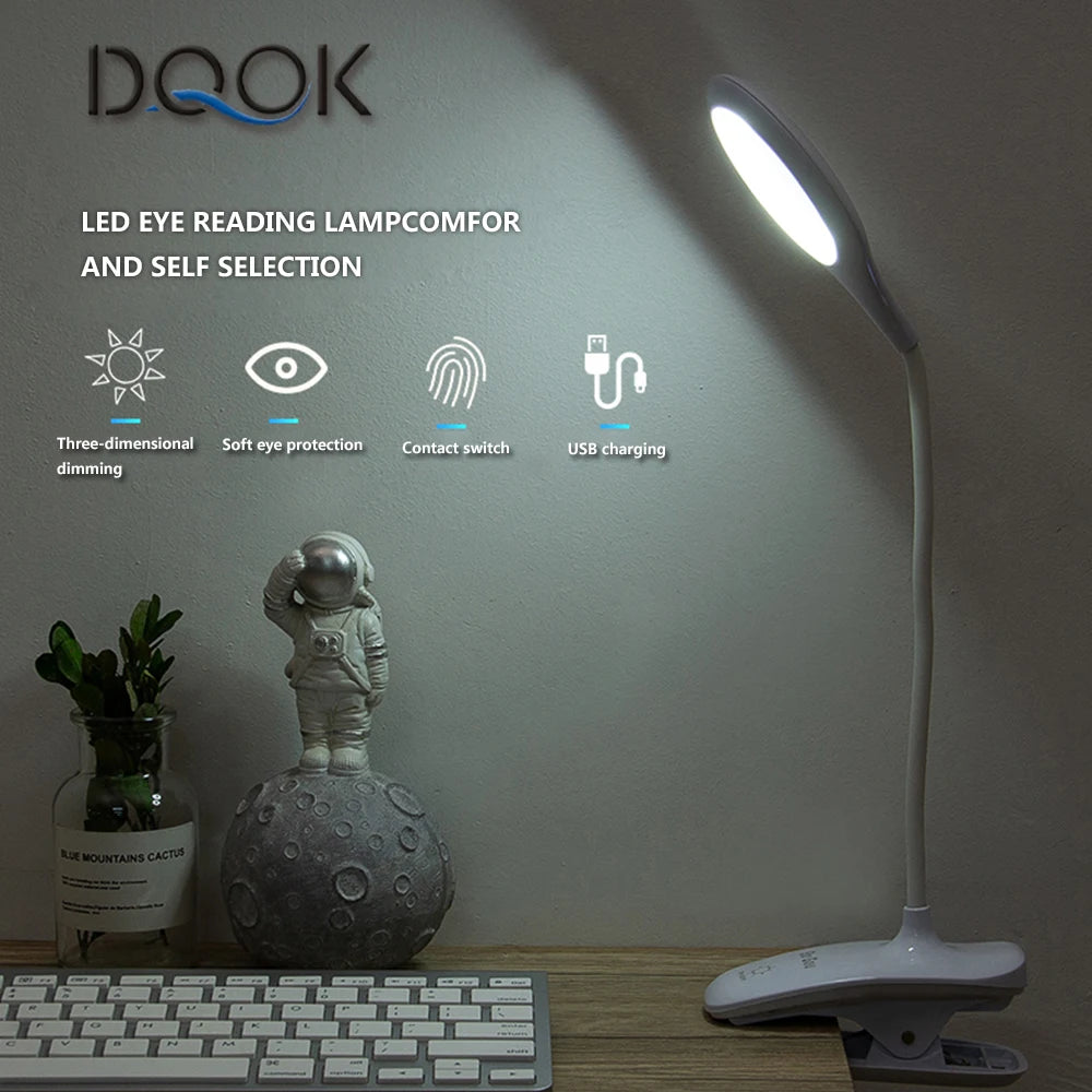 LED Desk Lamp Stepless Dimmable Touch Foldable Table Lamp Eye Protection Night Light Bedside Reading Lamp