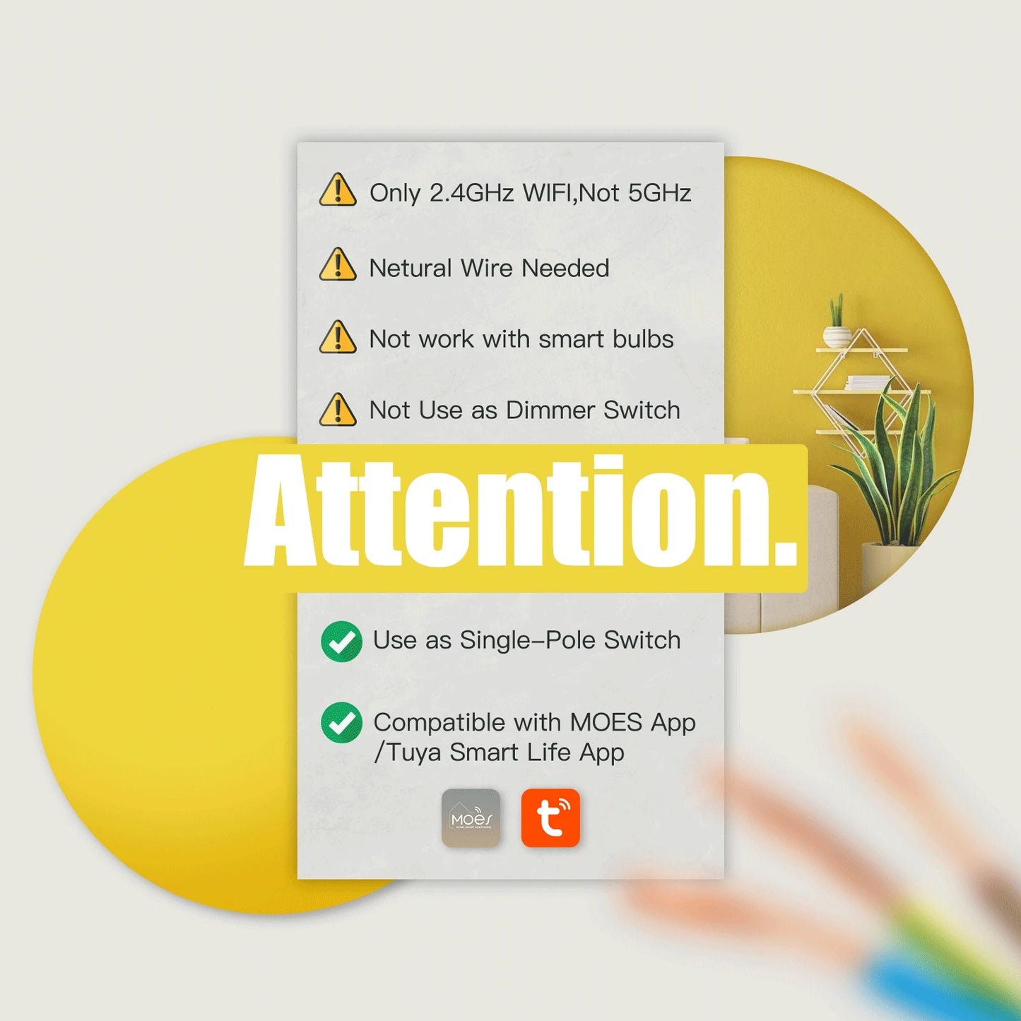 MOES Tuya WiFi Smart Light Switch US