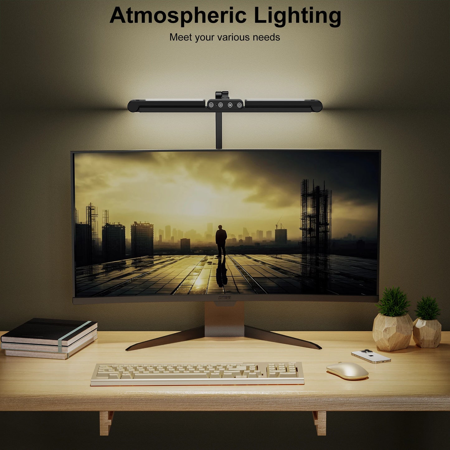 LED Clamp Desk Lamp with Auto Dimming