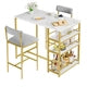 2 Person Dining Table Set with 2 Upholstered