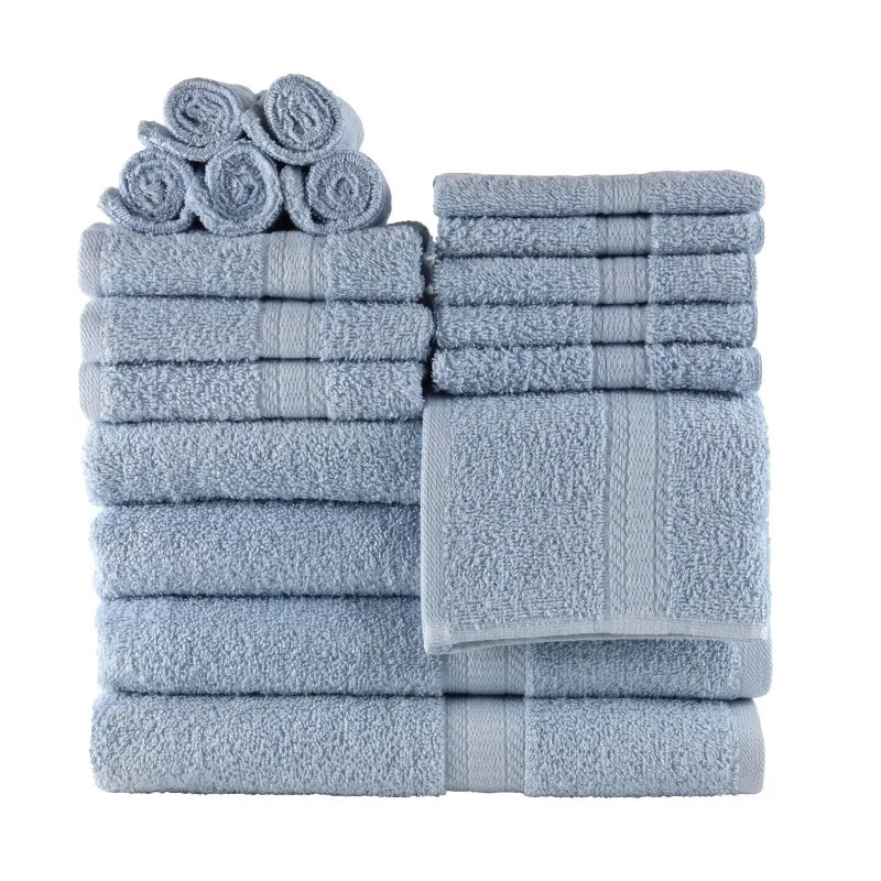18-Piece Soft Absorbent 100% Cotton Towel Set
