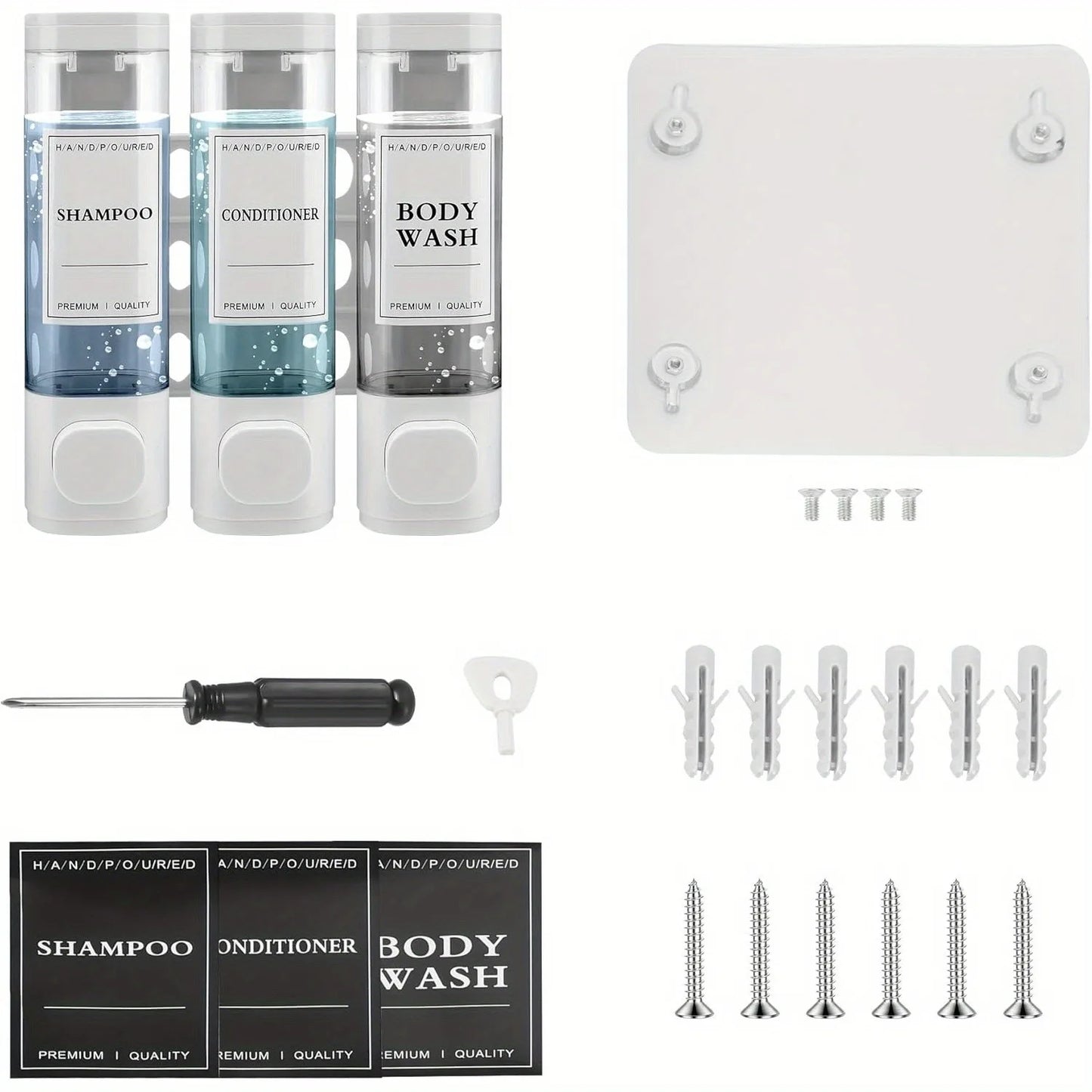 Wall Mounted 3-in-1 Bathroom Soap Dispenser
