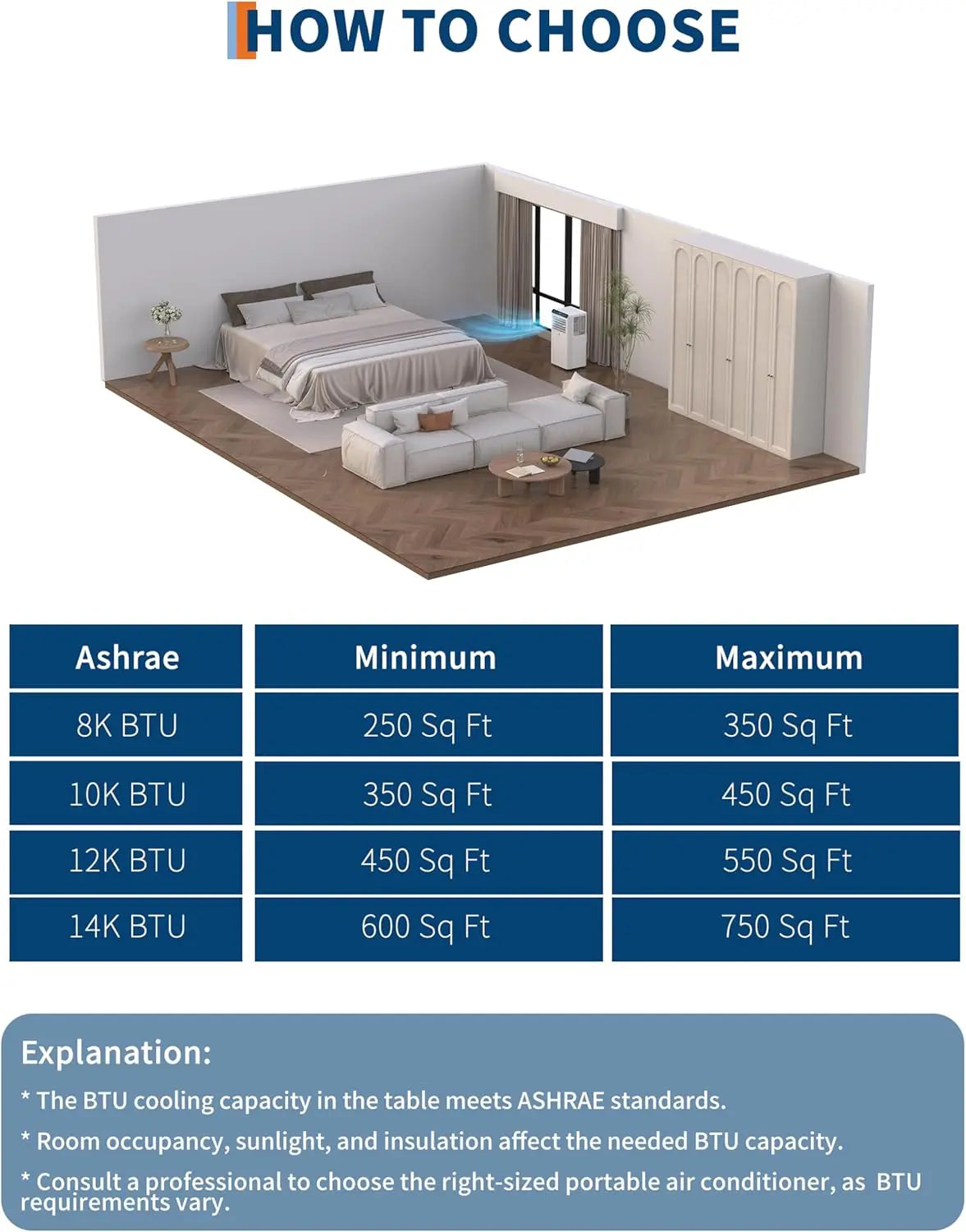 8,000/10,000 BTU Portable Air Conditioner Unit