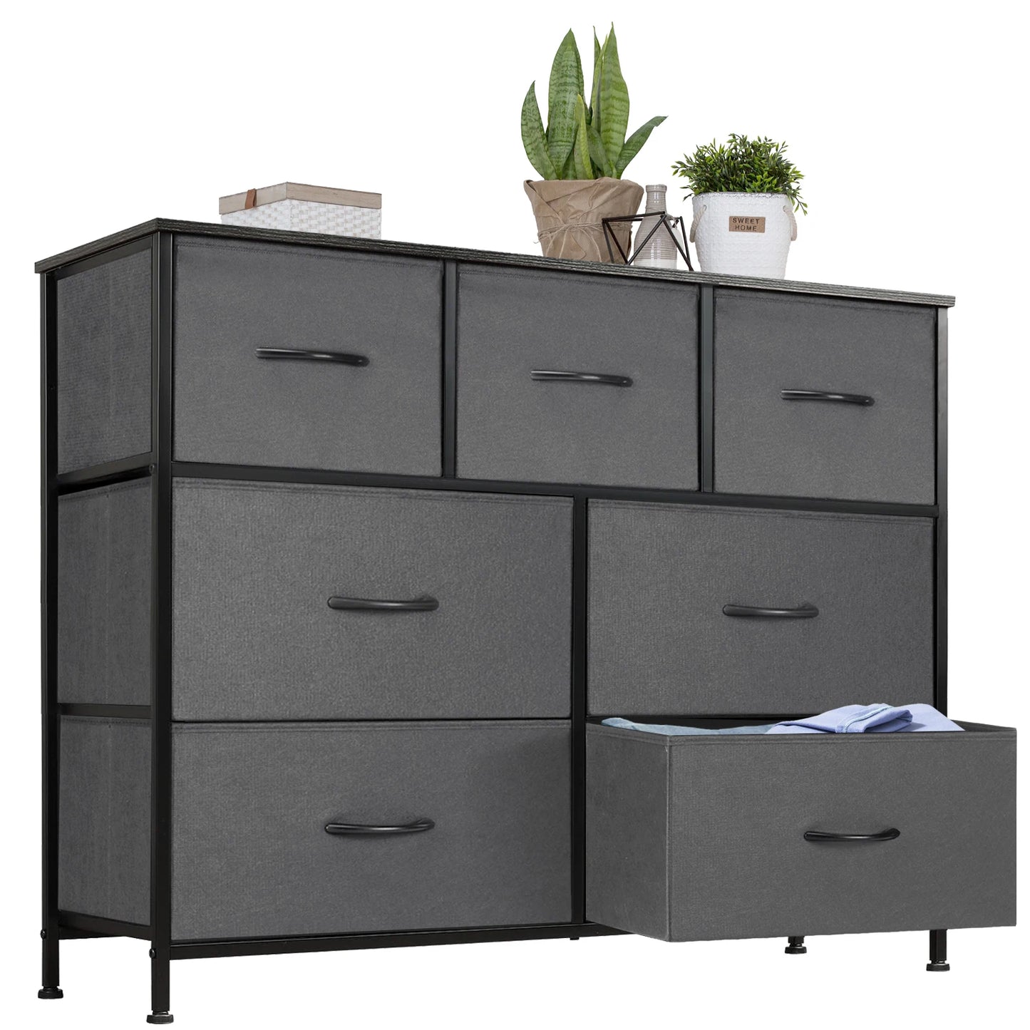 JHK Dresser 7-Drawer Fabric Storage Chest