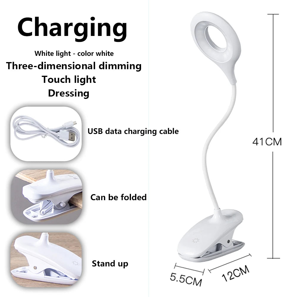 LED Desk Lamp Stepless Dimmable Touch Foldable Table Lamp Eye Protection Night Light Bedside Reading Lamp
