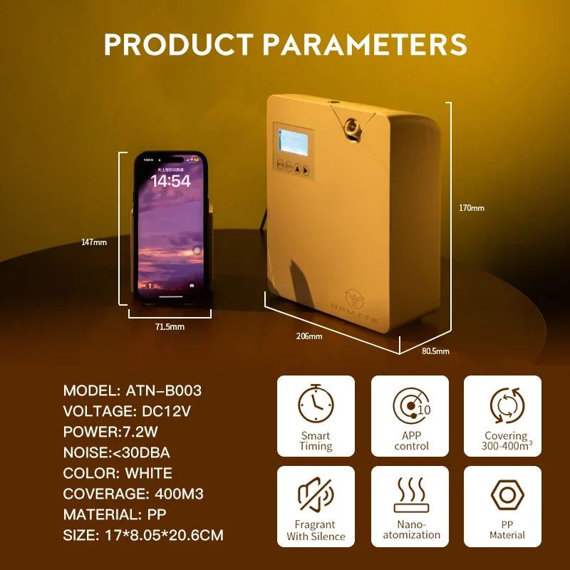 Smart HVAC Aroma Diffuser Machine – Essential Oil Home Air Freshener & Aromatherapy Scent Sprayer