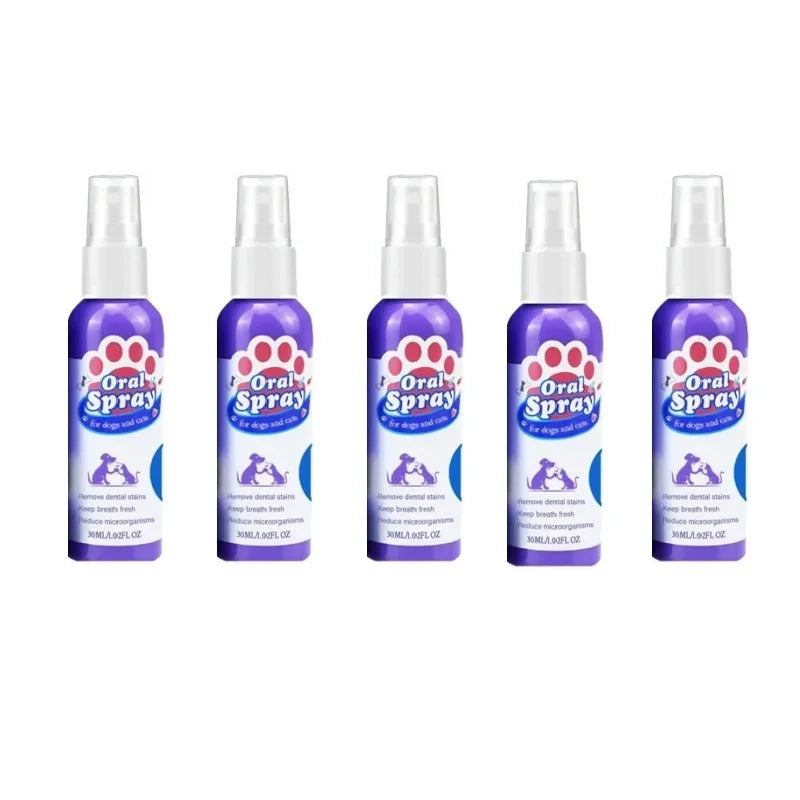 Pet Teeth Cleaning Spray for Dogs & Cats – Oral Care Dental Spray for Fresh Breath, Plaque & Tartar Removal, Teeth Whitening & Bad Breath Control