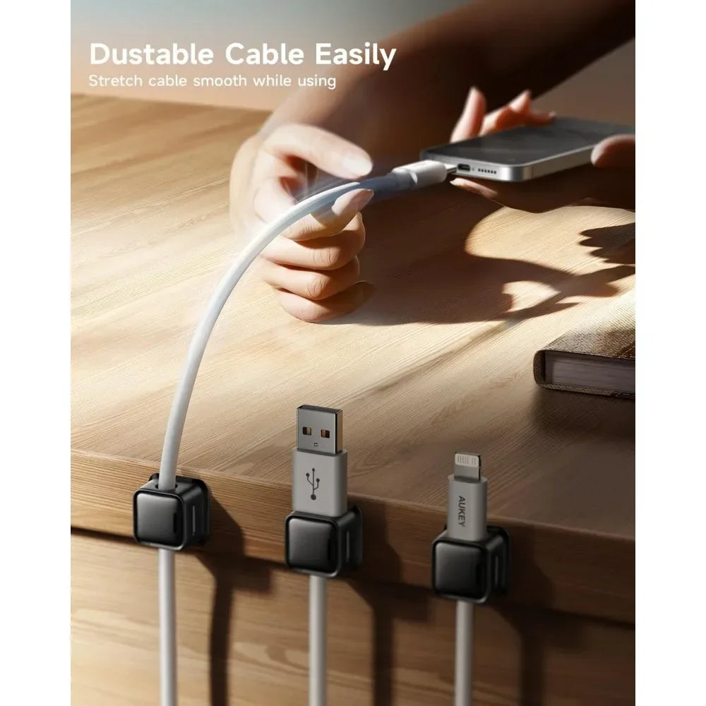 Magnetic Desk Cable Management Clips 8-Pack