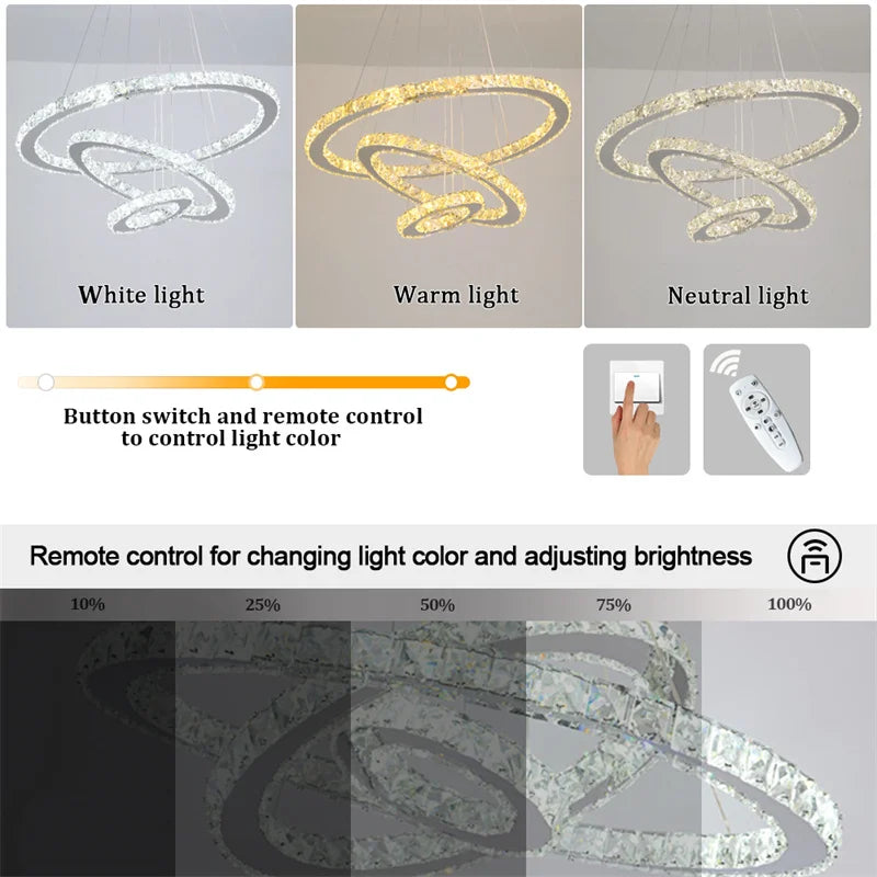 Modern Crystal Chandelier Pendant Light