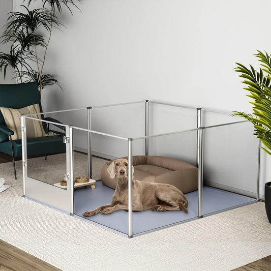 Clear Acrylic Pet Playpen with Pad