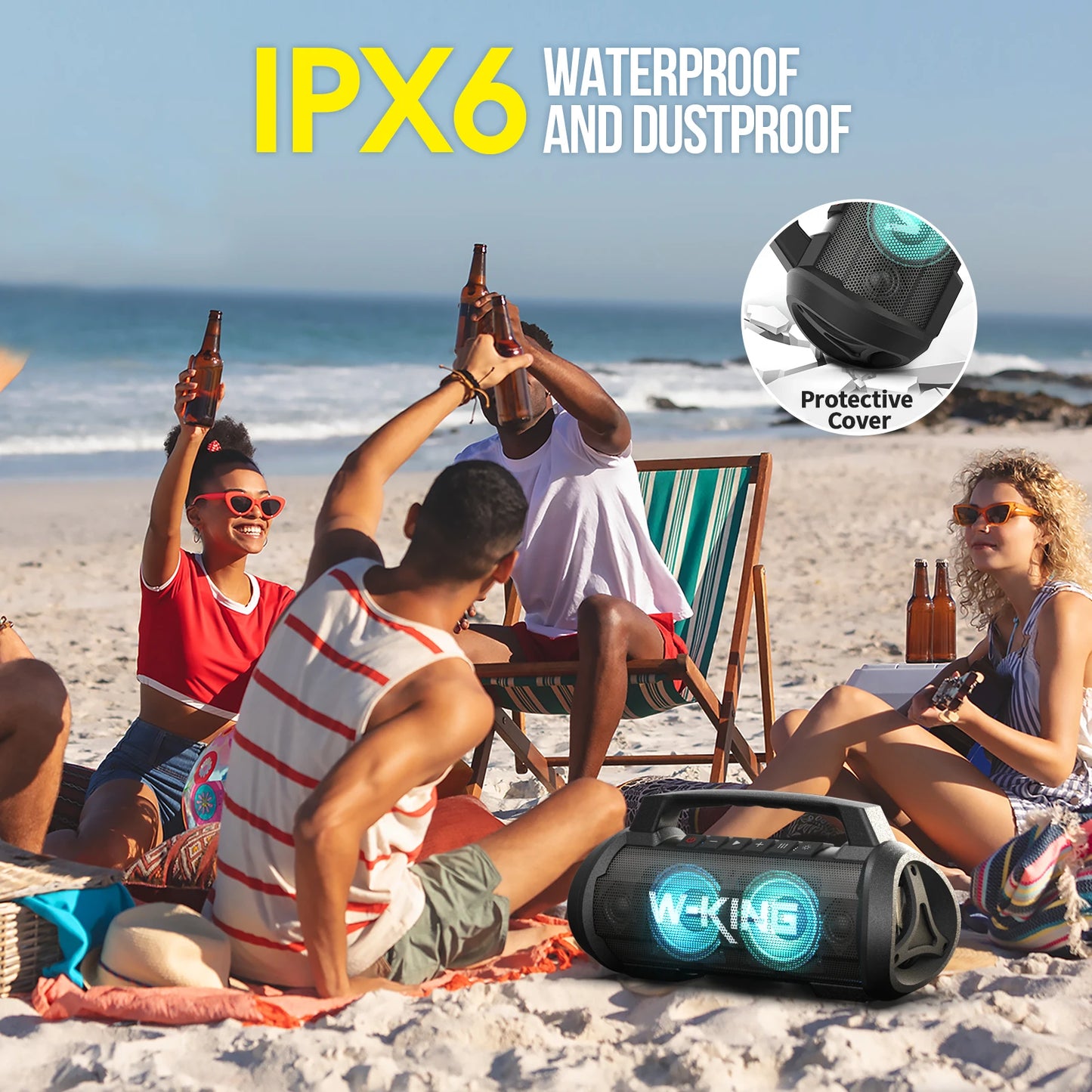 W-KING 70W Bluetooth Portable Waterproof Speaker