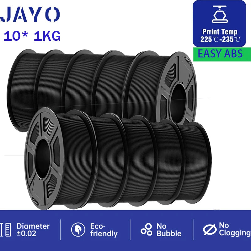 10 Rolls Black Smooth 3D Printer Filament