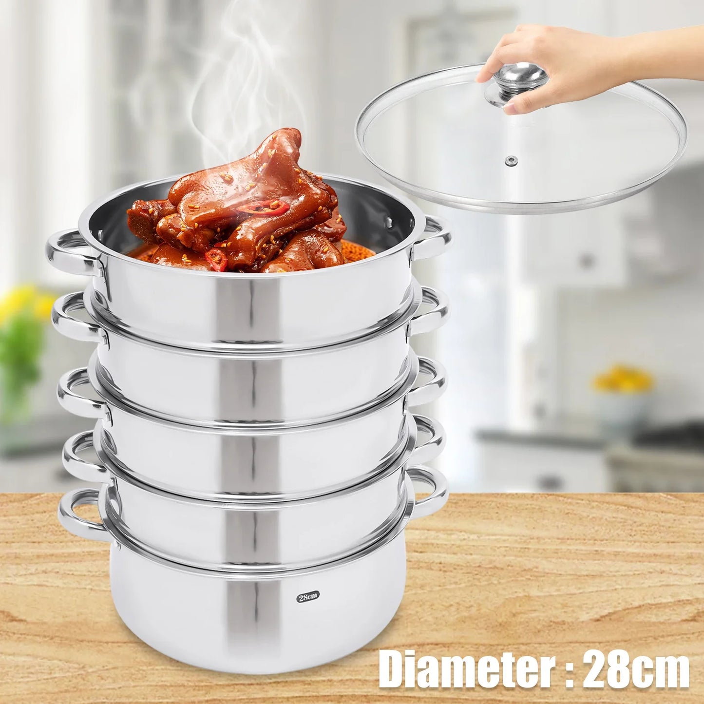 5-Layer Stainless Steel Healthy Food Steamer