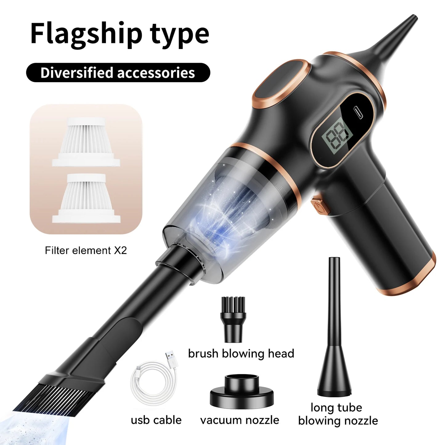 Wireless ABS Car and Home Vacuum Cleaner