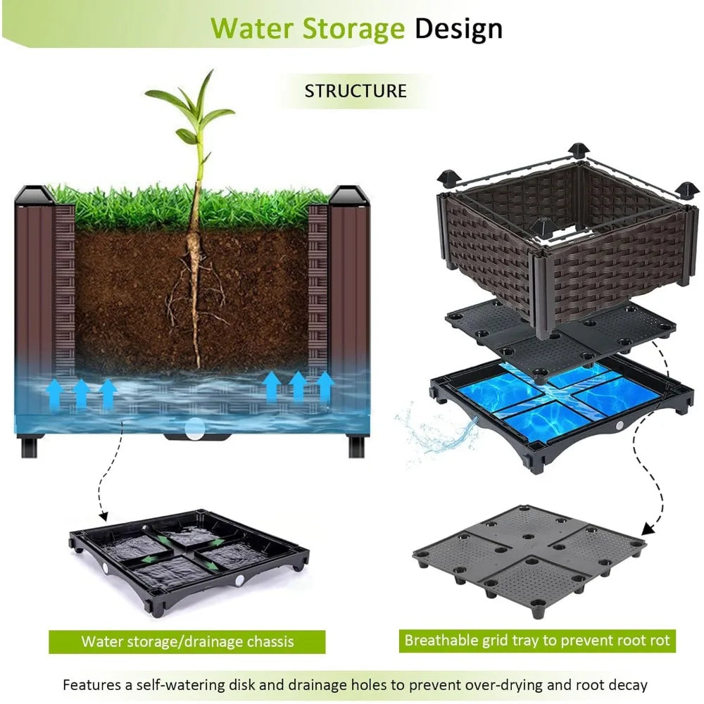 Large Elevated Planters for Outdoor Gardening