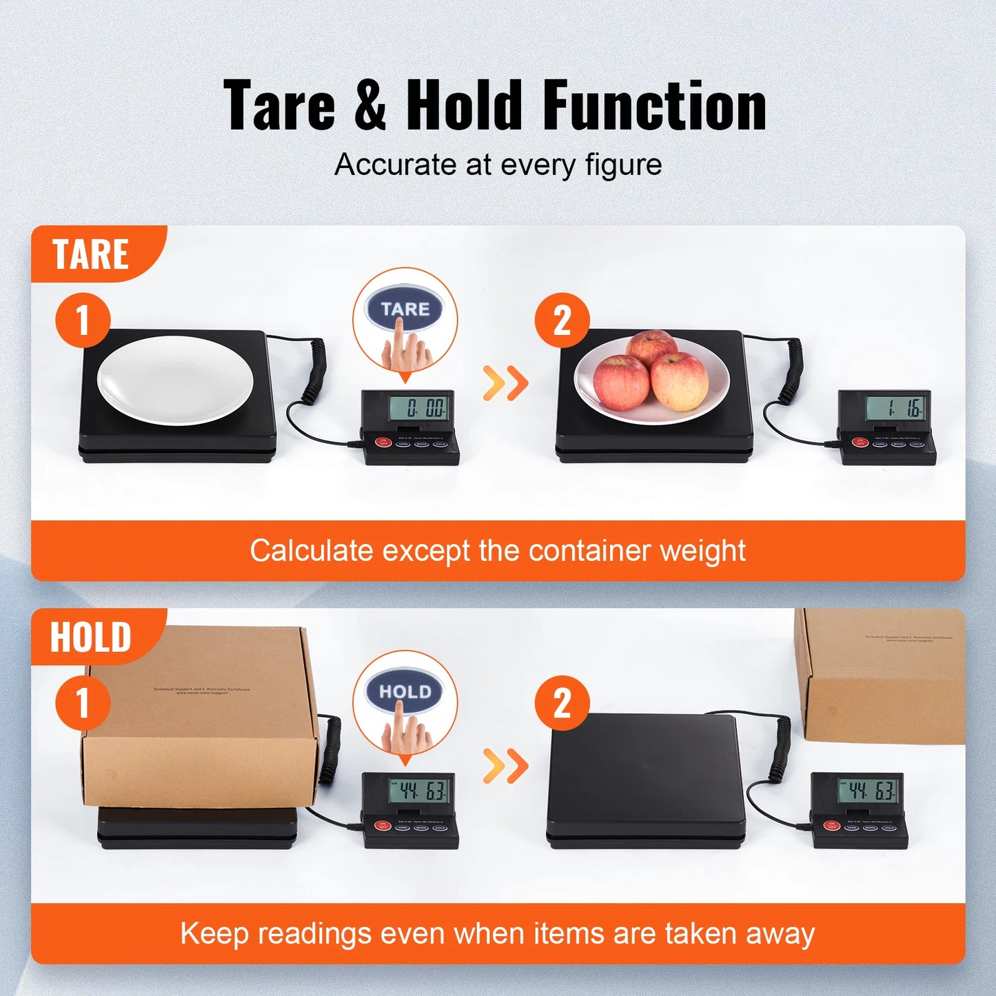SucceBuy 110 lb Digital Postal Shipping Scale – High Precision Package & Luggage Scale with 90° Foldable LCD Display, AC/DC Powered for Home, Office & Small Business