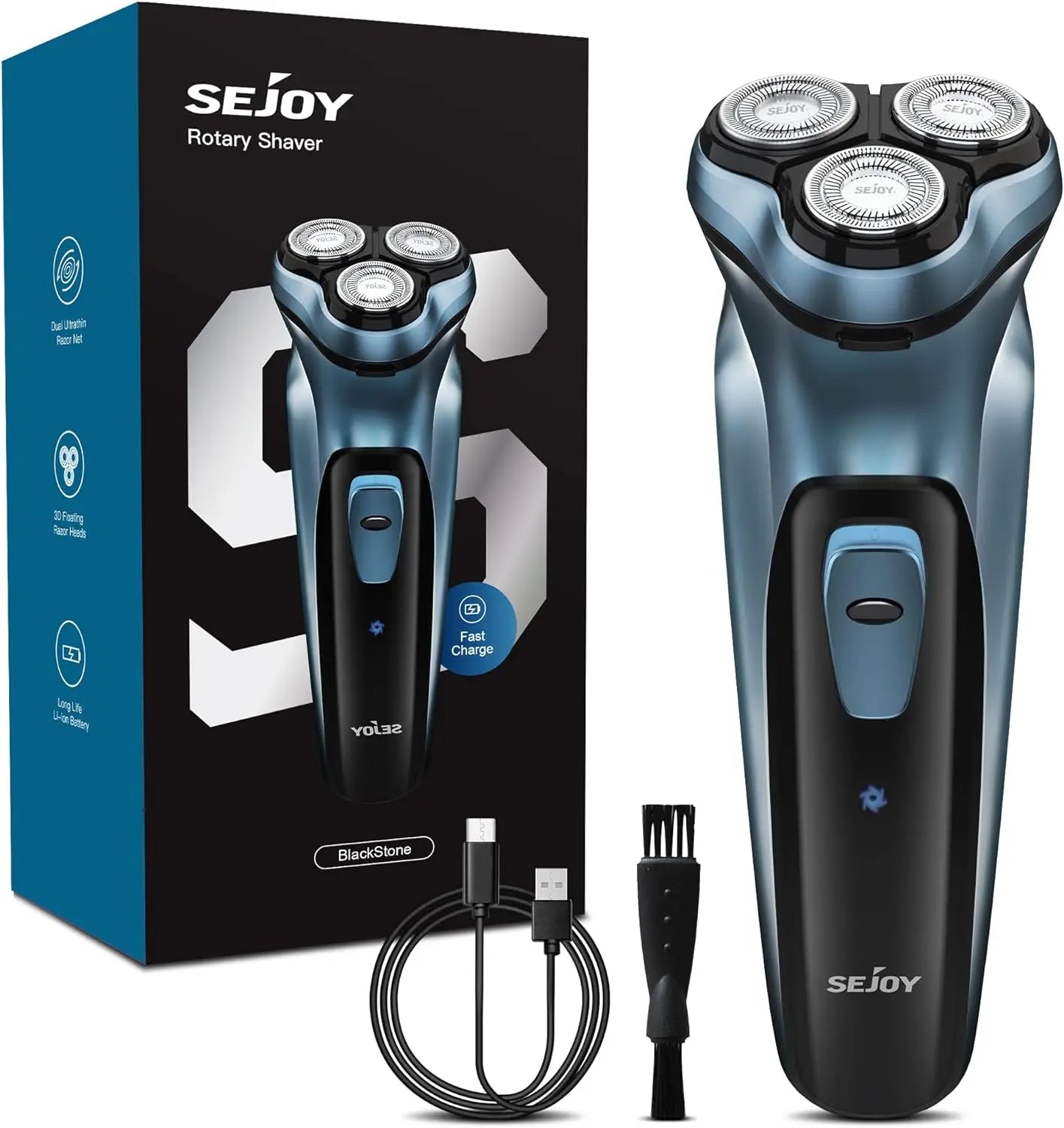 Sejoy 3D Rotary Rechargeable Electric Shaver for Men