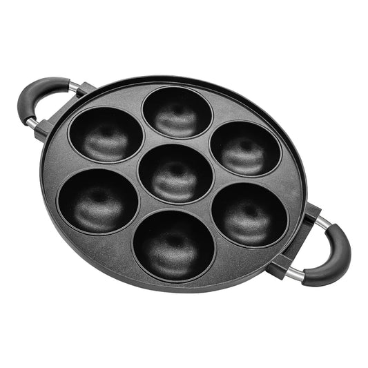 7-Hole Cast Iron Omelette Cake Pan