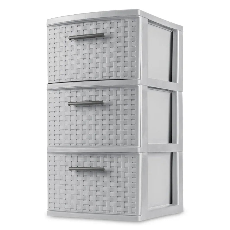 2-Pack Gray 3-Drawer Storage Towers