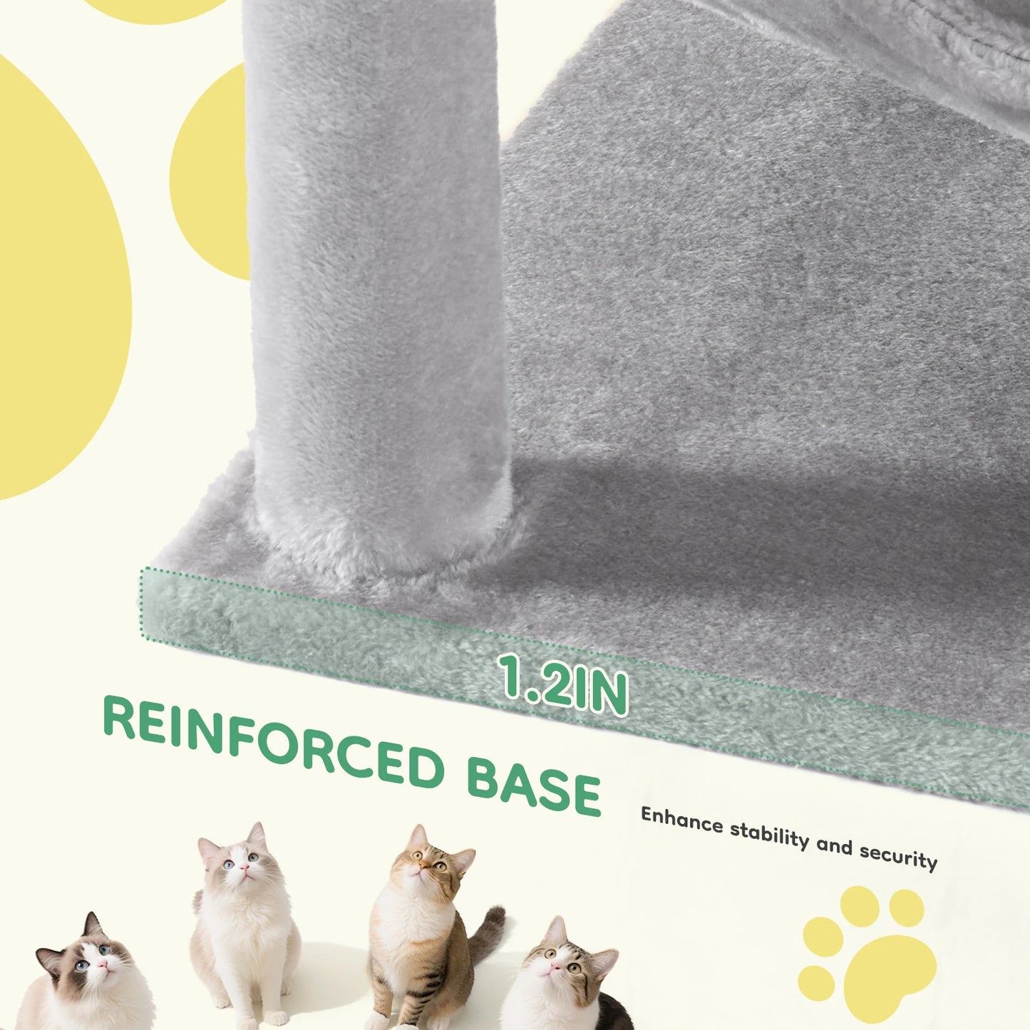 JHK 44-Inch Cat Tree for Indoor Cats – Multi-Level Climbing Tower with Sisal Scratching Posts & Stable Pet House