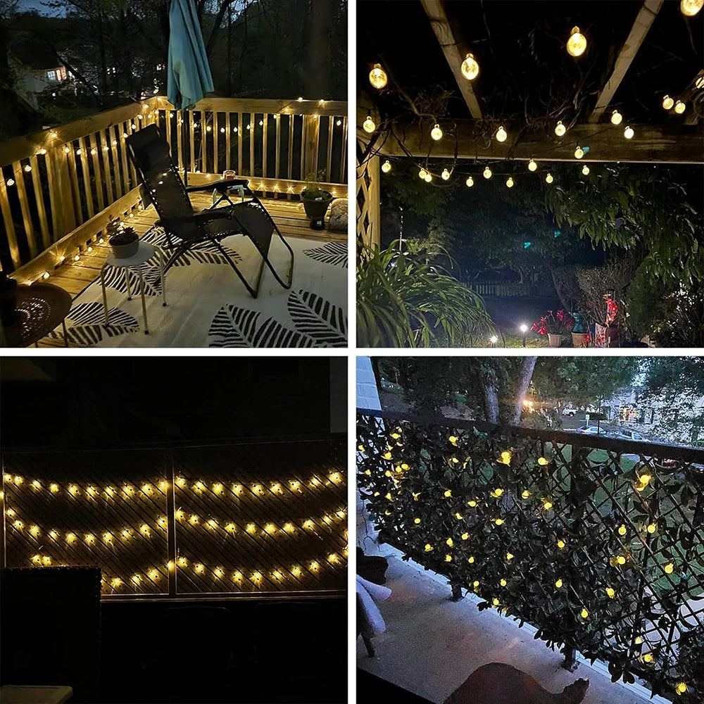 Solar Bubble Ball String Lights Outdoor Decoration