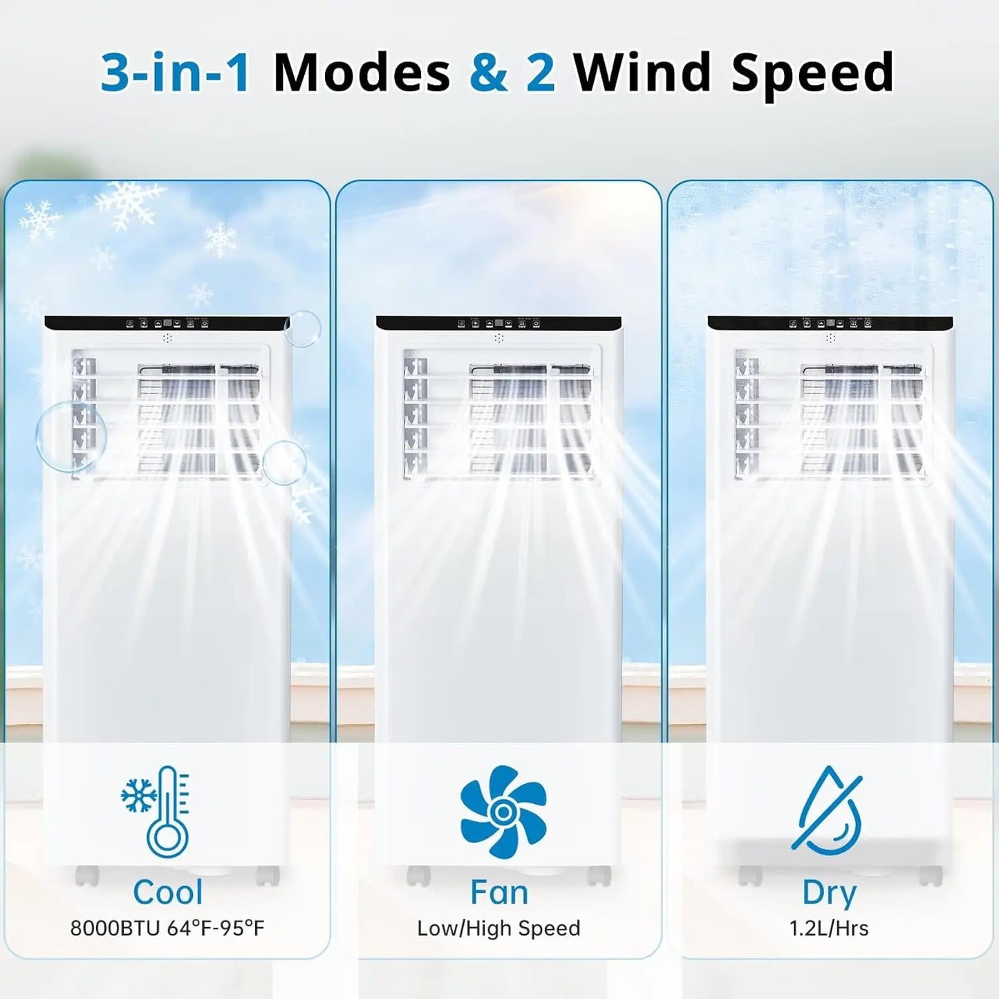 000 BTU Portable Air Conditioner with Sleep Mode