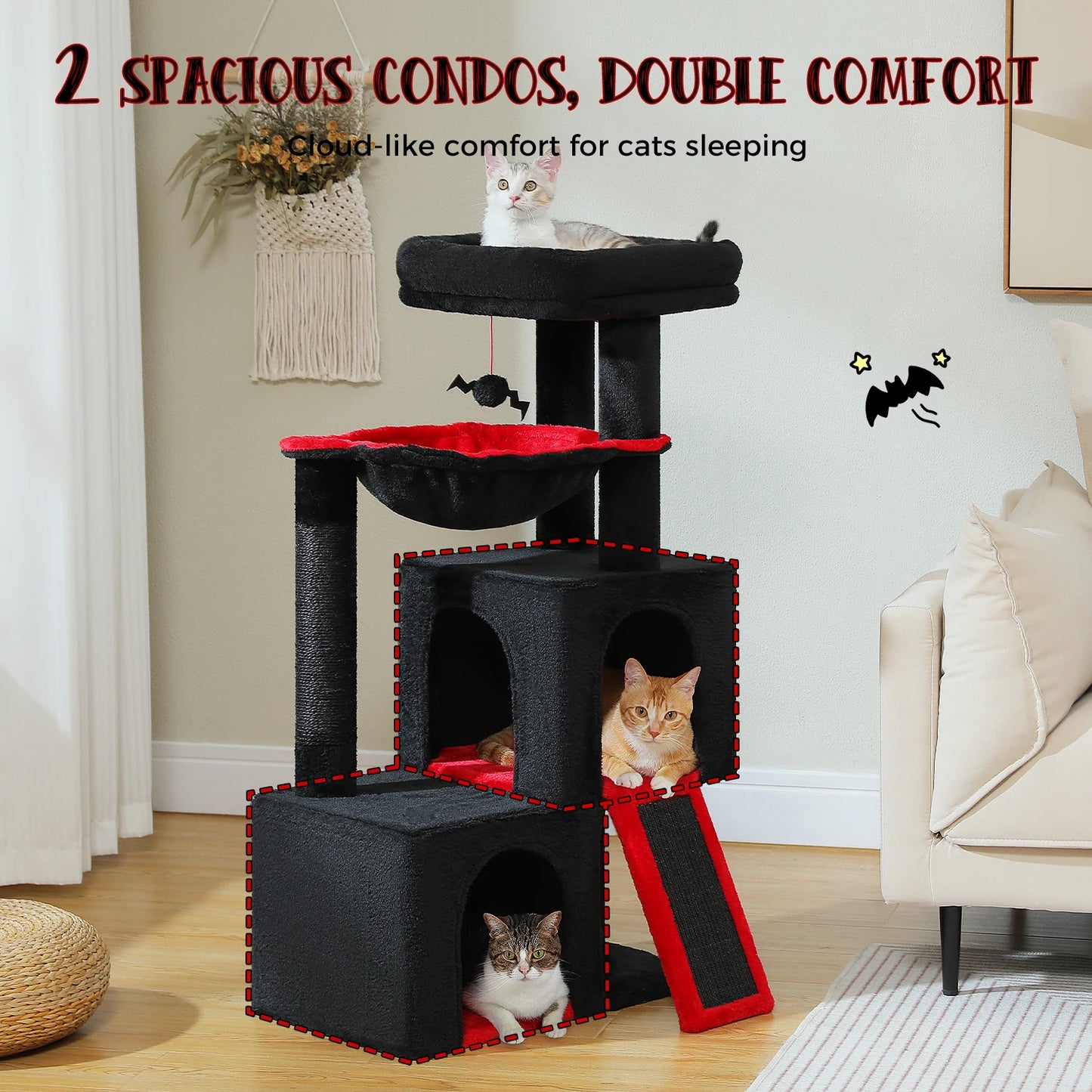 Large Multi-Level Cat Tree Tower with Condos