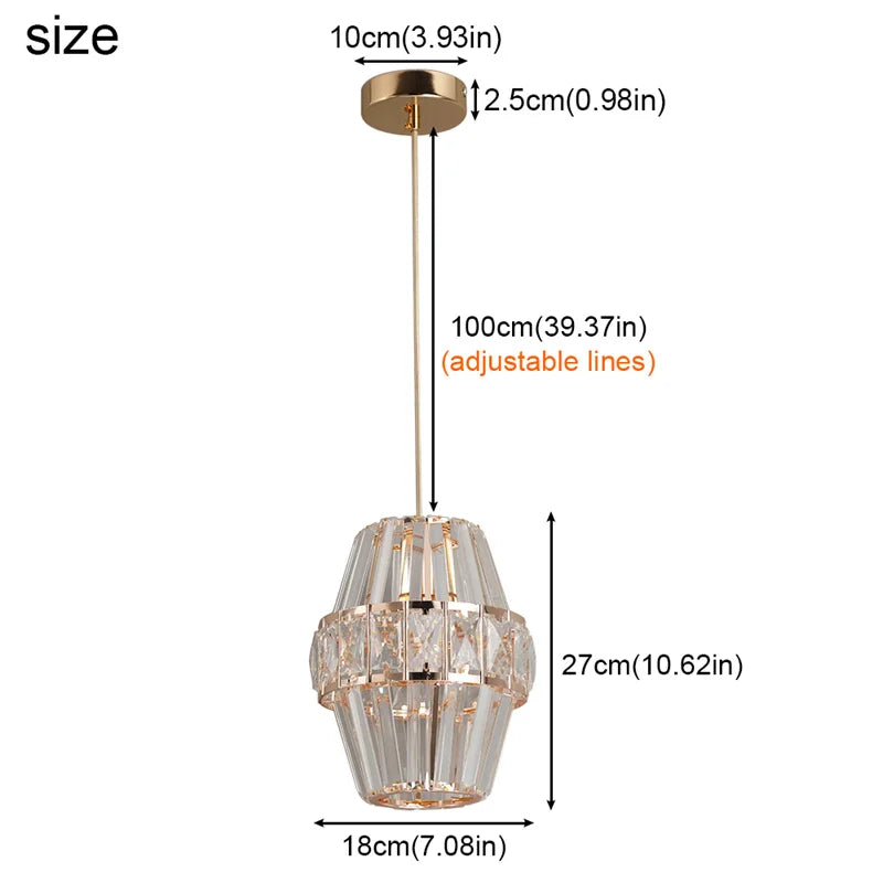 Elegant Crystal LED Chandelier Pendant Ceiling Light