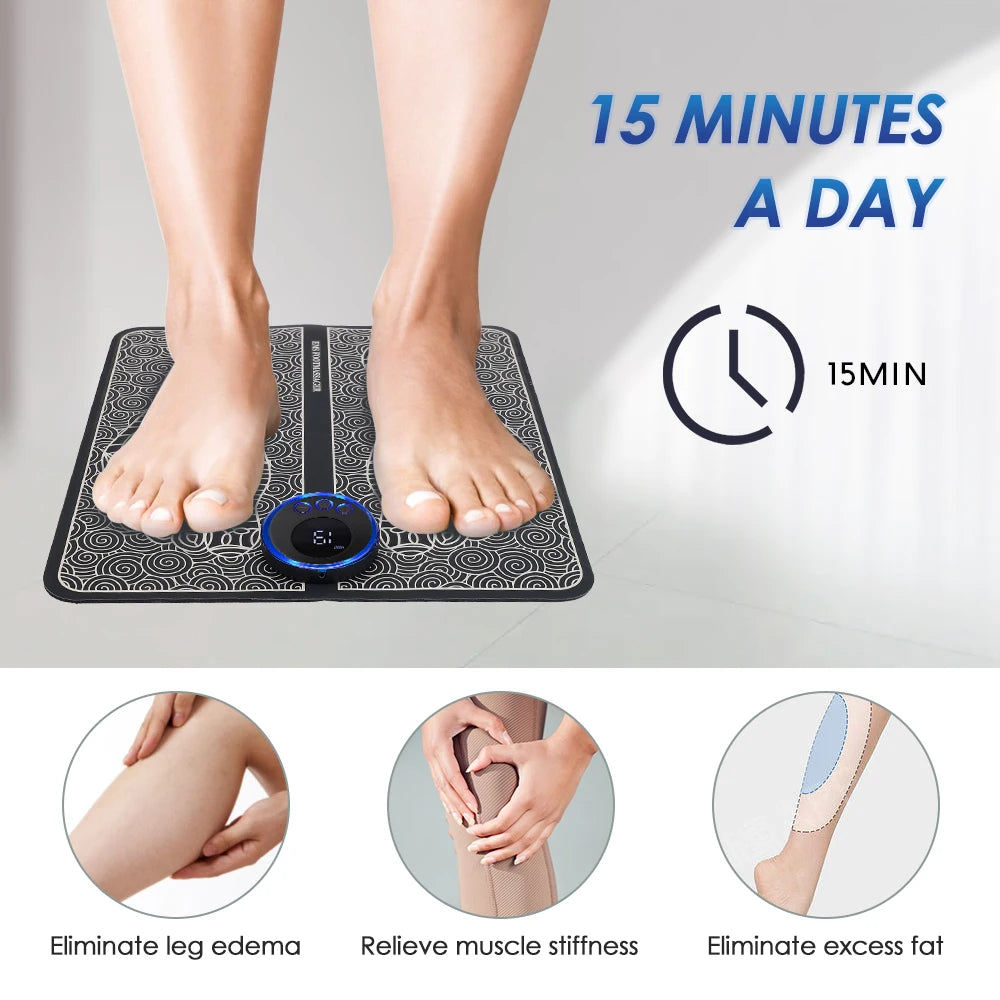 Electric EMS Foot Massager Pad with Modes