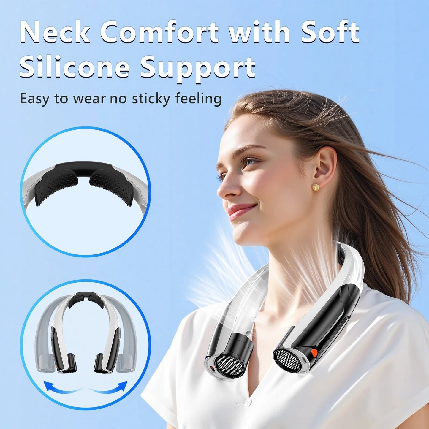 Portable Neck Fan Six Speeds Long-Lasting