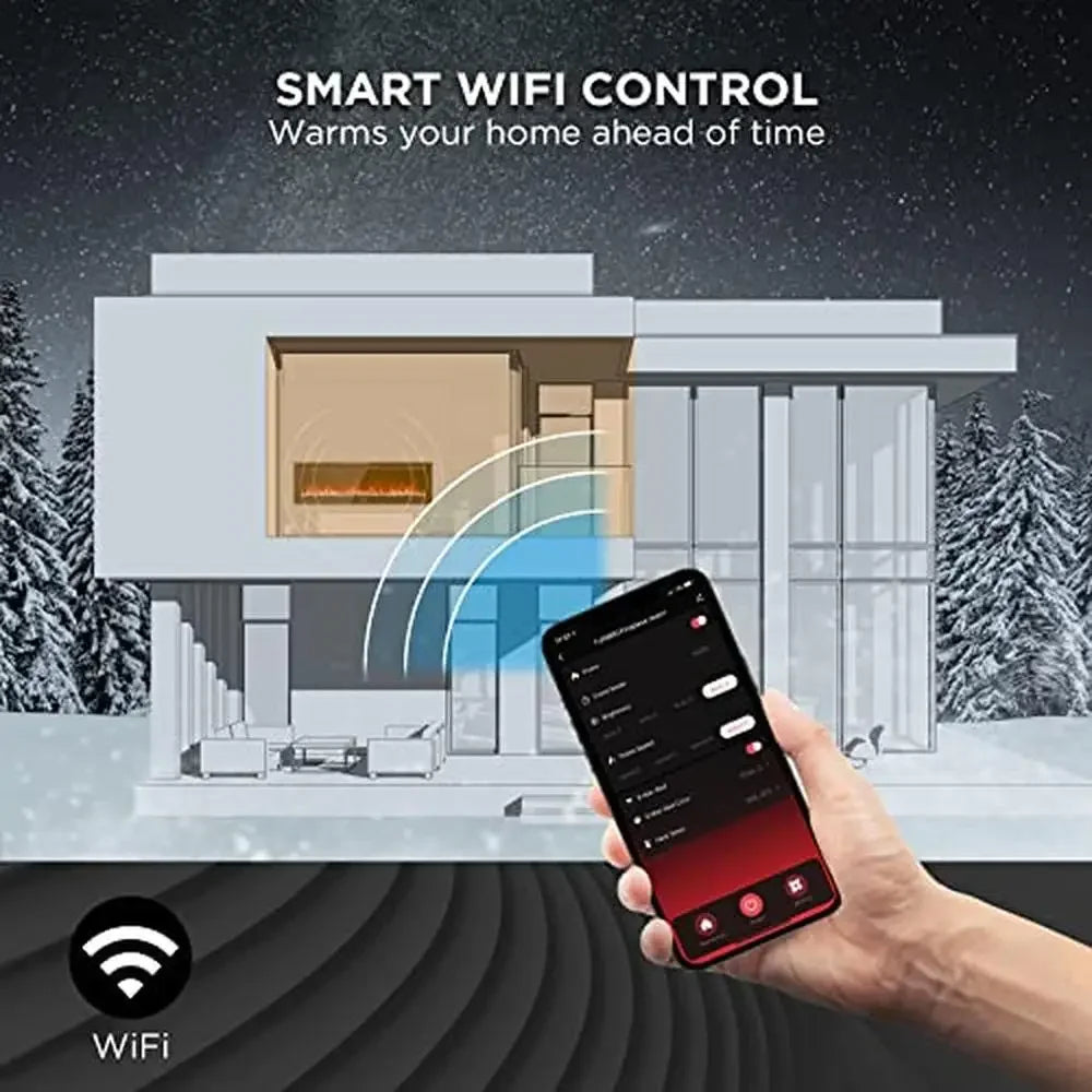 60-Inch Smart WiFi Electric Fireplace Heater