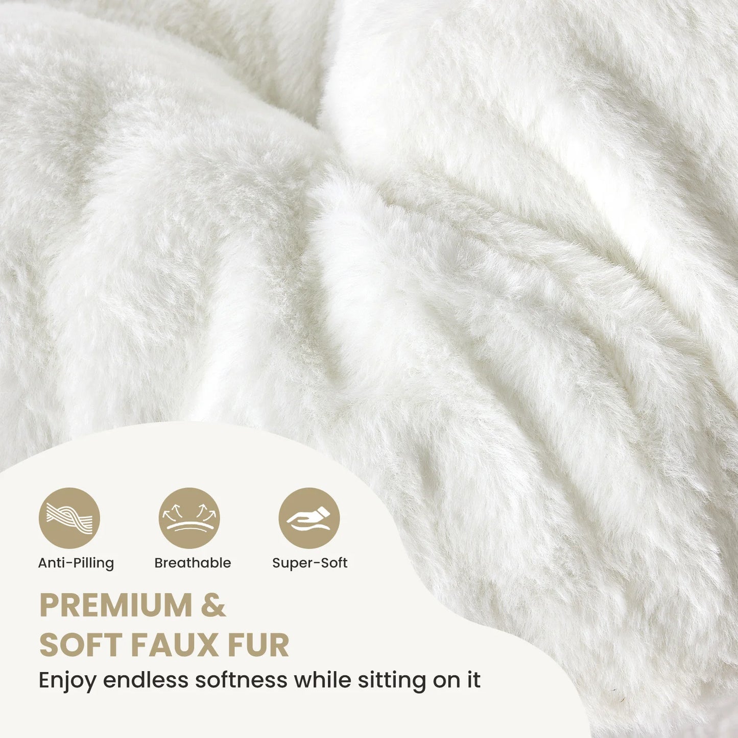 JHK 28 Inch Cozy Saucer Chair Faux Fur Folding Lounge Chair Padded Seat Metal Frame Reading Chair for Bedroom Living Room