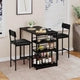 2 Person Dining Table Set with 2 Upholstered