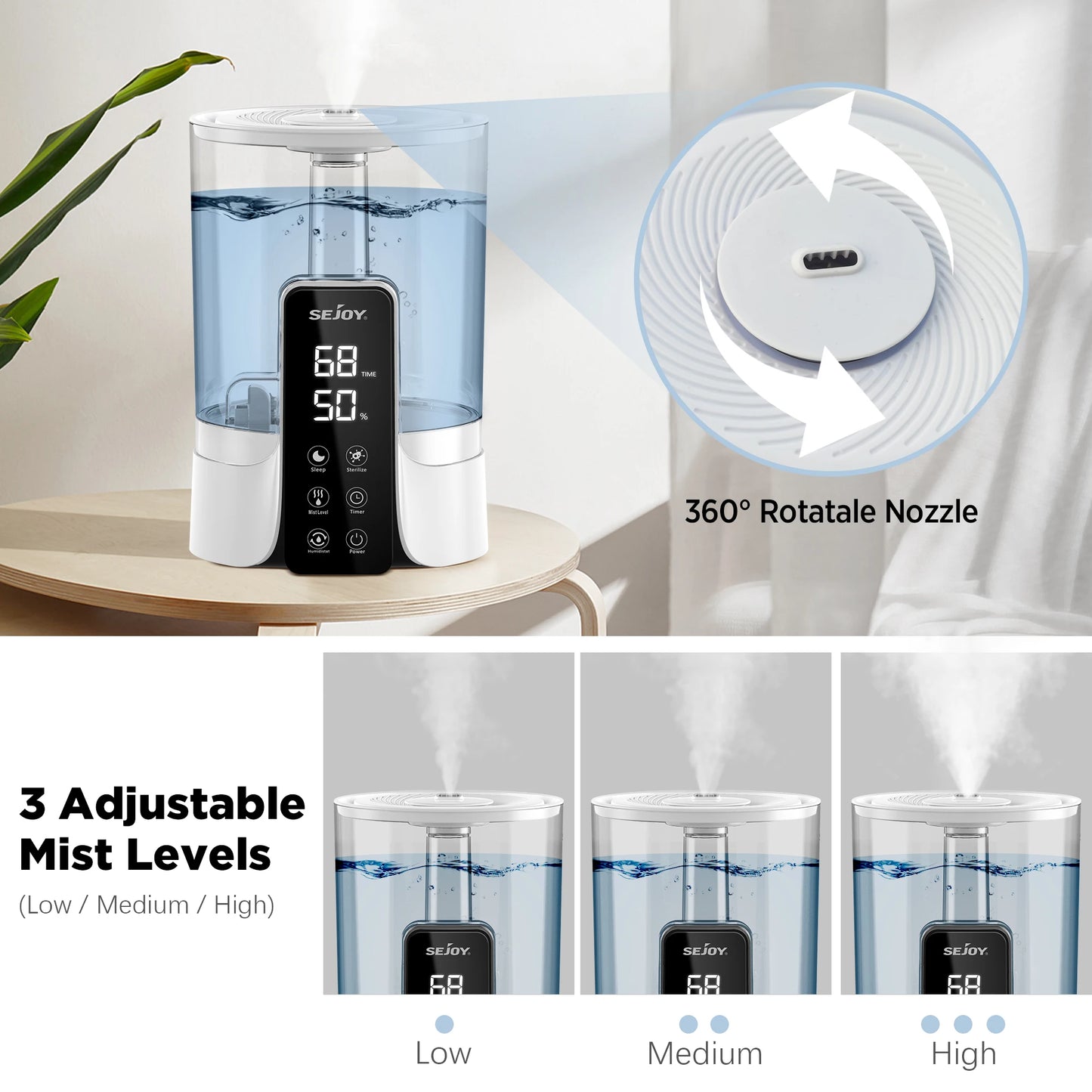 “6L LED Digital Display Air Humidifier”