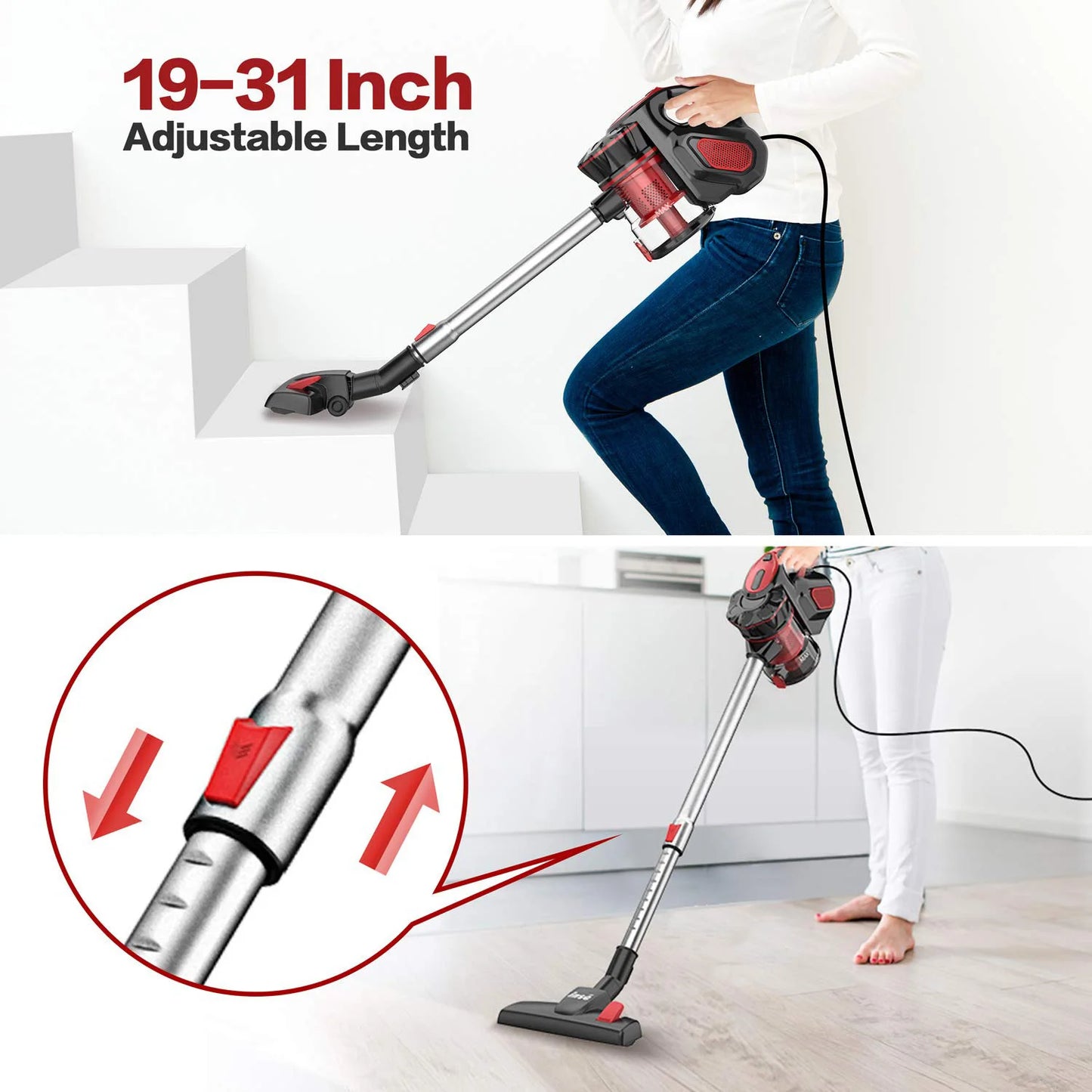 INSE I5 2-in-1 Corded Stick Vacuum Cleaner – 600W Powerful Suction 18,000Pa Handheld Vacuum with HEPA Filtration for Carpet, Hardwood Floors & Pet Hair Cleaning