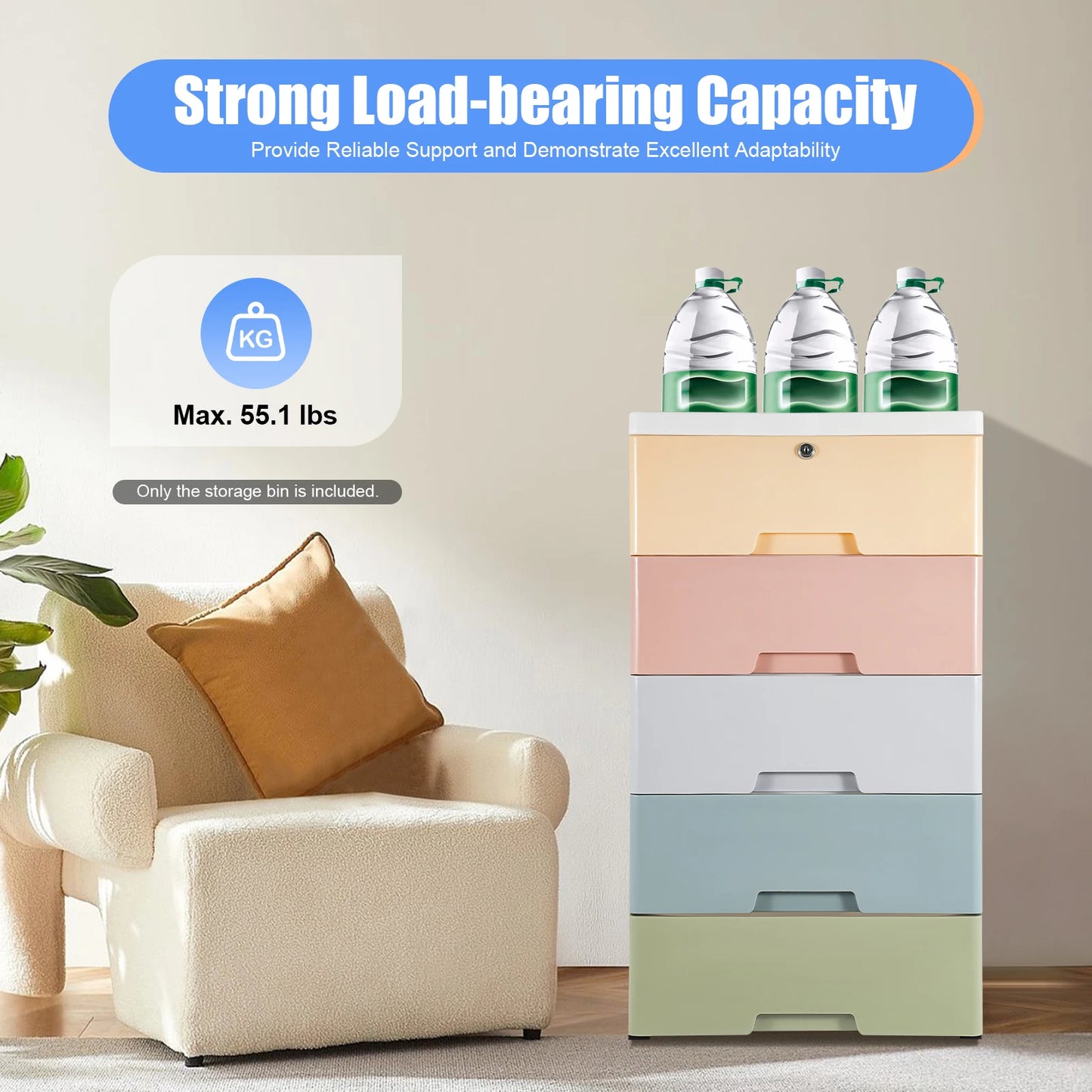 5-Layer Kids Bedside Storage Tower