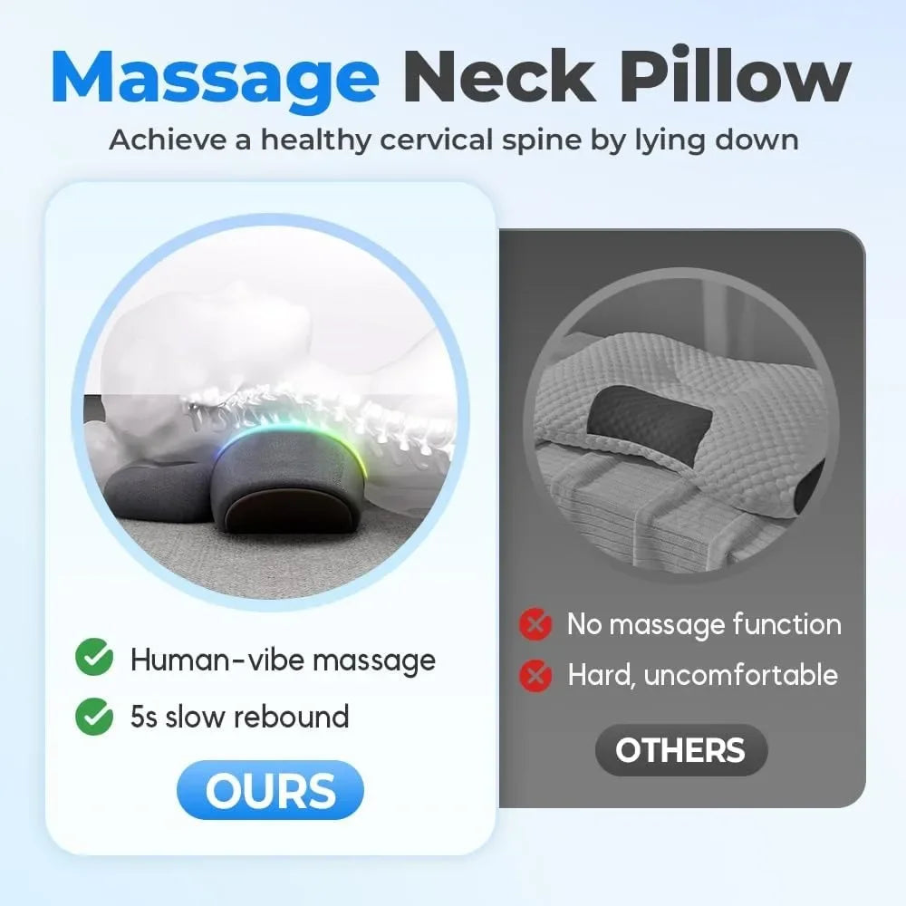 Heated Memory Foam Neck Massage Pillow