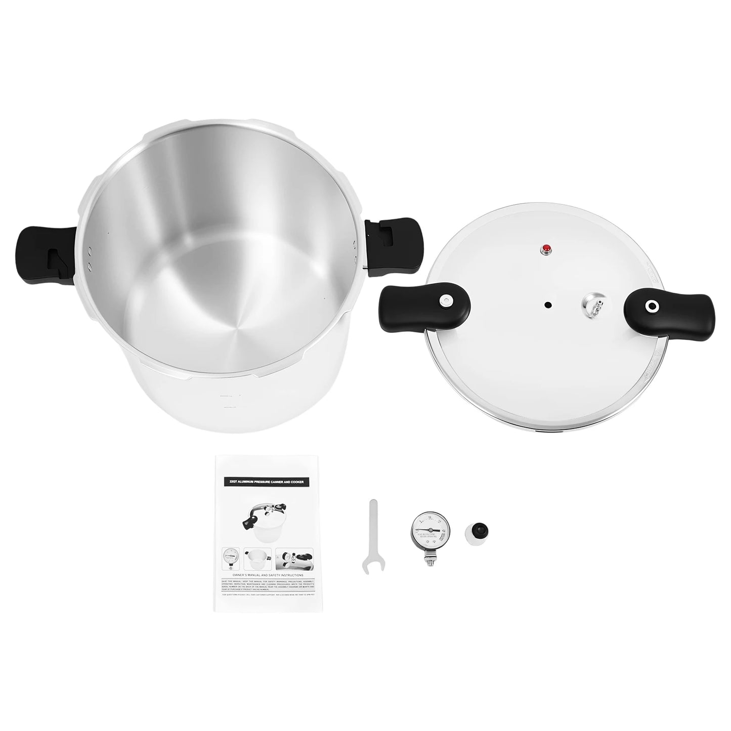 22L Heavy-Duty Pressure Cooker with Gauge & Safety Valve – Thickened Explosion-Proof Large Capacity Pot for Gas & Ceramic Electric Stoves, Fast Cooking Canner