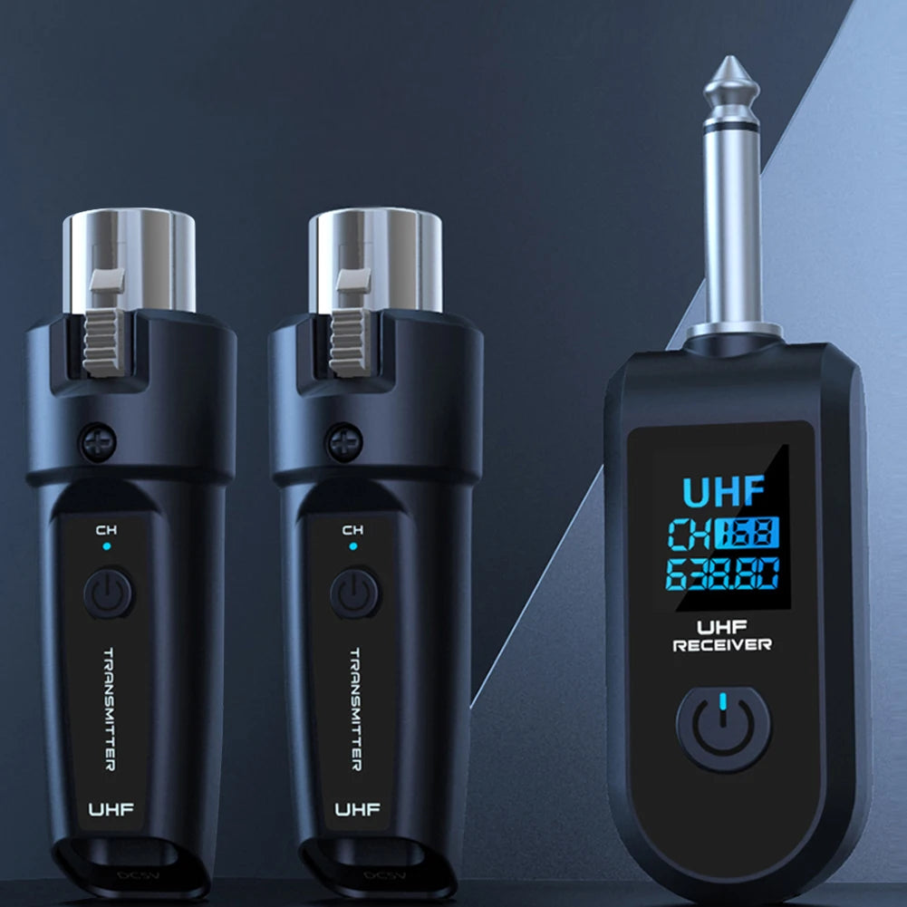 Wireless XLR Microphone Converter Transmitter Receiver System