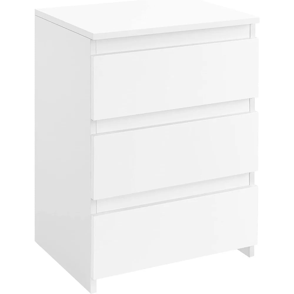 Wooden Nightstand with Three Drawers Bedroom Storage