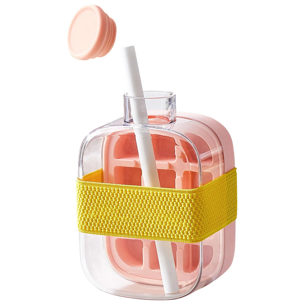 Portable Ice Mold Cooler Cup – Large Capacity Ice Cube Maker Bottle & Drink Chiller for Camping, Hiking, Outdoor Travel & Home Use