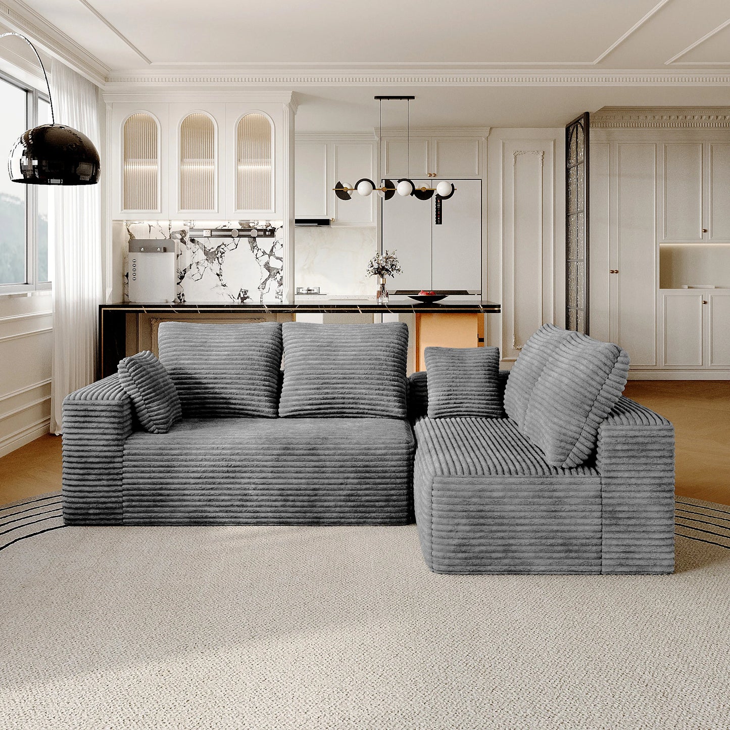 104-Inch Cloud Sectional Sofa with L-Shape Chaise – Modern Modular Deep Seat Couch, Oversized Boneless Living Room Sofa for Bedroom, Apartment & Family Room